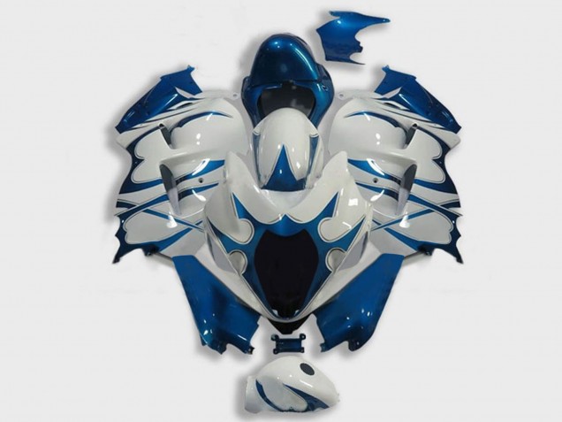 Erschwingliche Suzuki GSXR 1300 Hayabusa Motorrad Verkleidung 1996-2007 - Weiss Dunkel Blau