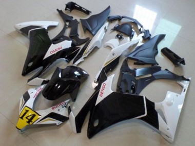 Erschwingliche Honda CBR500R Motorrad Verkleidung 2013-2015 - Weiss Gelb Glanzendes Schwarz Denso