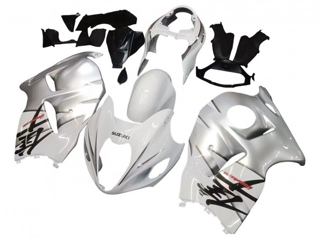 Erschwingliche Suzuki GSXR 1300 Hayabusa Motorrad Verkleidung 1996-2007 - Weiss Silber Hayabusa