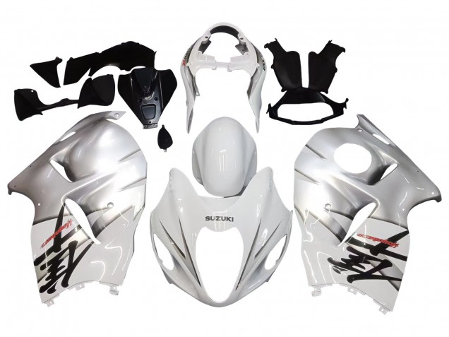 Erschwingliche Suzuki GSXR 1300 Hayabusa Motorrad Verkleidung 1996-2007 - Weiss Silber Hayabusa