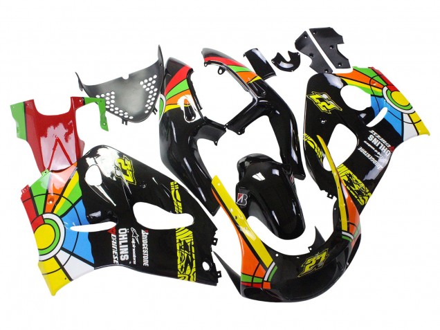 Erschwingliche Suzuki GSXR 600 / GSXR 750 Motorrad Verkleidung 1996-2000 - Schwarz Mehrfarbig 27