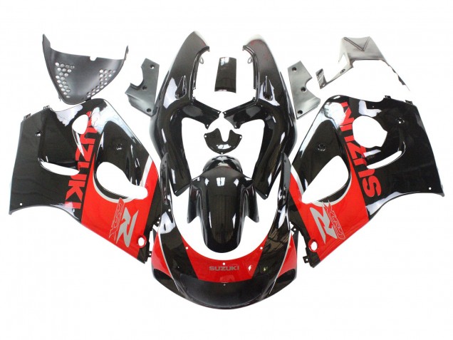 Erschwingliche Suzuki GSXR 600 / GSXR 750 Motorrad Verkleidung 1996-2000 - Schwarz Rot