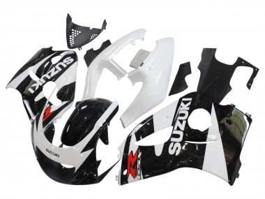 Erschwingliche Suzuki GSXR 600 / GSXR 750 Motorrad Verkleidung 1996-2000 - Schwarz Weiss