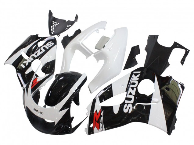 Erschwingliche Suzuki GSXR 600 / GSXR 750 Motorrad Verkleidung 1996-2000 - Schwarz Weiss