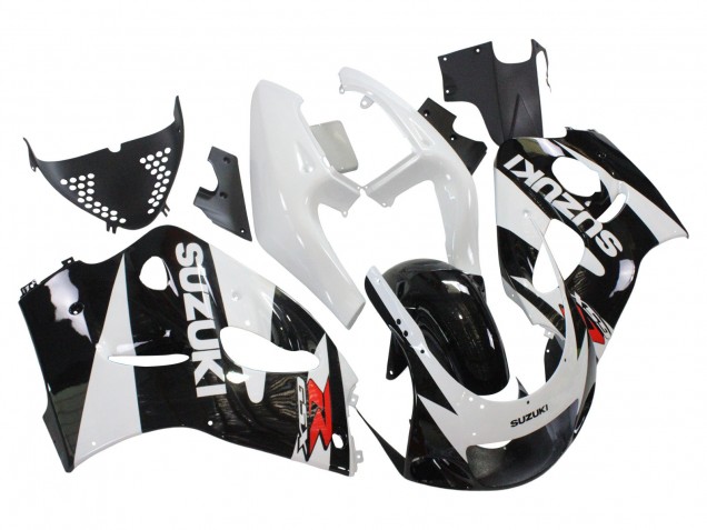 Erschwingliche Suzuki GSXR 600 / GSXR 750 Motorrad Verkleidung 1996-2000 - Schwarz Weiss