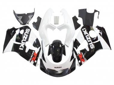 Erschwingliche Suzuki GSXR 600 / GSXR 750 Motorrad Verkleidung 1996-2000 - Schwarz Weiss