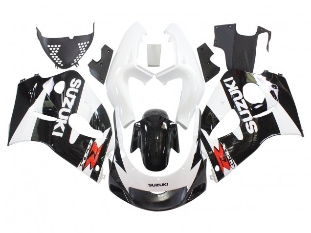 Erschwingliche Suzuki GSXR 600 / GSXR 750 Motorrad Verkleidung 1996-2000 - Schwarz Weiss
