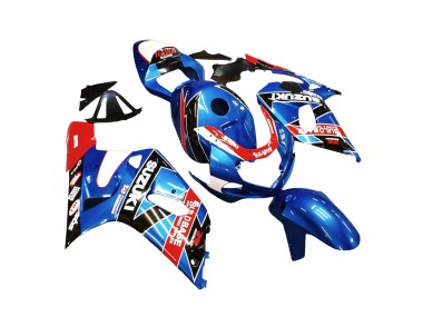 Erschwingliche Suzuki GSXR 600 / GSXR 750 Motorrad Verkleidung 2001-2003 - Blau Rot Rennen