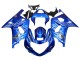 Erschwingliche Suzuki GSXR 600 / GSXR 750 Motorrad Verkleidung 2001-2003 - Blau mit Weiss Flamme