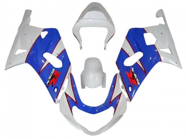 Erschwingliche Suzuki GSXR 600 / GSXR 750 Motorrad Verkleidung 2001-2003 - Weiss Blau Rot