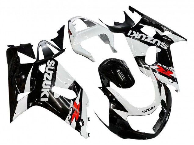 Erschwingliche Suzuki GSXR 600 / GSXR 750 Motorrad Verkleidung 2001-2003 - Weiss Glanzendes Schwarz Rot