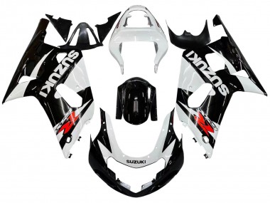 Erschwingliche Suzuki GSXR 600 / GSXR 750 Motorrad Verkleidung 2001-2003 - Weiss Glanzendes Schwarz Rot