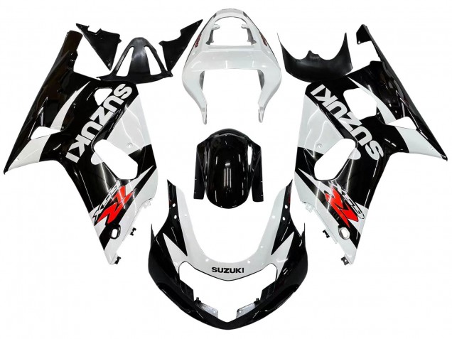 Erschwingliche Suzuki GSXR 600 / GSXR 750 Motorrad Verkleidung 2001-2003 - Weiss Glanzendes Schwarz Rot