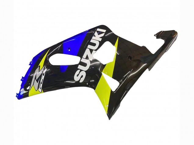 Erschwingliche Suzuki GSXR 600 / GSXR 750 Motorrad Verkleidung 2001-2003 - Blau Gelb Glanzendes Schwarz