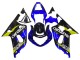 Erschwingliche Suzuki GSXR 600 / GSXR 750 Motorrad Verkleidung 2001-2003 - Blau Gelb Glanzendes Schwarz