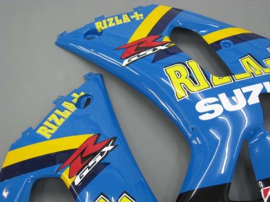 Erschwingliche Suzuki GSXR 600 / GSXR 750 Motorrad Verkleidung 2001-2003 - Blau Gelb Schwarz Motul Rizla