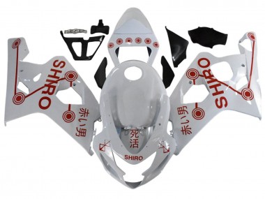 Erschwingliche Suzuki GSXR 600 / GSXR 750 Motorrad Verkleidung 2001-2003 - Weiss Rot Shiro