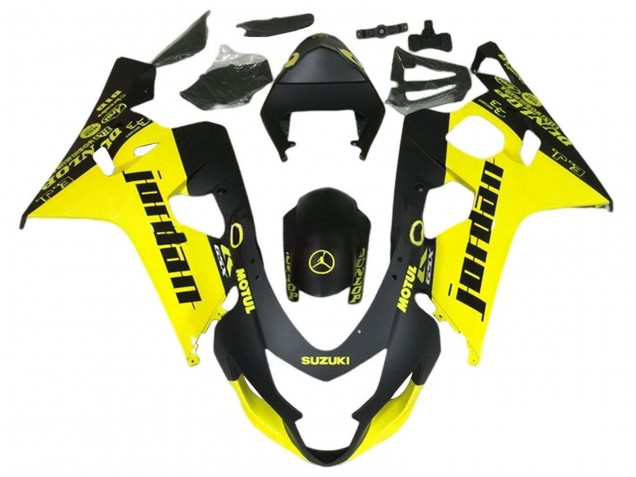 Erschwingliche Suzuki GSXR 600 / GSXR 750 Motorrad Verkleidung 2004-2005 - Schwarz Gelb Jordan