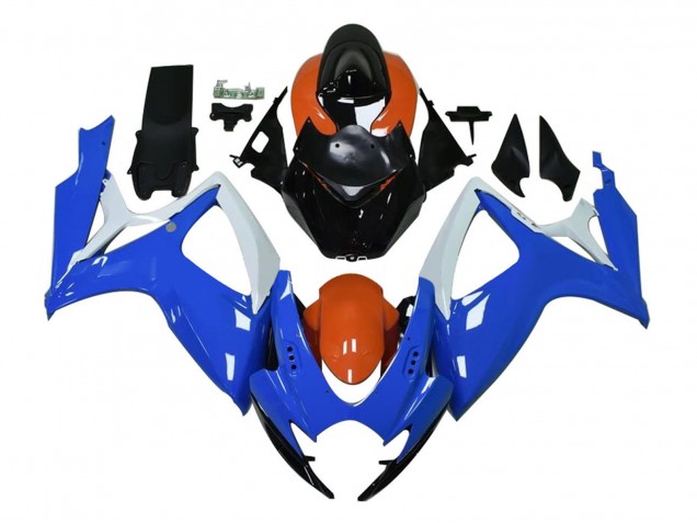 Erschwingliche Suzuki GSXR 600 / GSXR 750 Motorrad Verkleidung 2004-2005 - Weiss Blau Orange Schwarz
