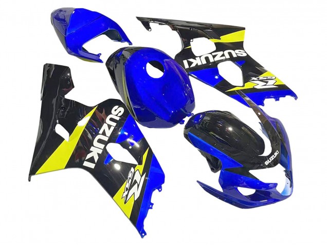 Erschwingliche Suzuki GSXR 600 / GSXR 750 Motorrad Verkleidung 2004-2005 - Blau Gelb Schwarz