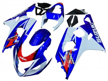 Erschwingliche Suzuki GSXR 600 / GSXR 750 Motorrad Verkleidung 2004-2005 - Weiss Blau Rot
