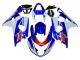 Erschwingliche Suzuki GSXR 600 / GSXR 750 Motorrad Verkleidung 2004-2005 - Weiss Blau Rot