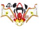 Erschwingliche Suzuki GSXR 600 / GSXR 750 Motorrad Verkleidung 2004-2005 - Weiss Rot Gelb Michelin Texaon Heron 7