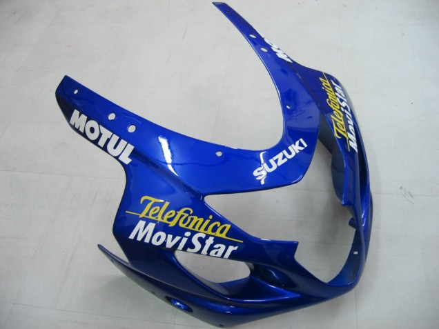 Erschwingliche Suzuki GSXR 600 / GSXR 750 Motorrad Verkleidung 2004-2005 - Blau Weiss Gelb Grun Telefumica Motul MoviStar