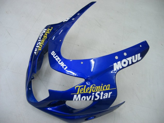 Erschwingliche Suzuki GSXR 600 / GSXR 750 Motorrad Verkleidung 2004-2005 - Blau Weiss Gelb Grun Telefumica Motul MoviStar
