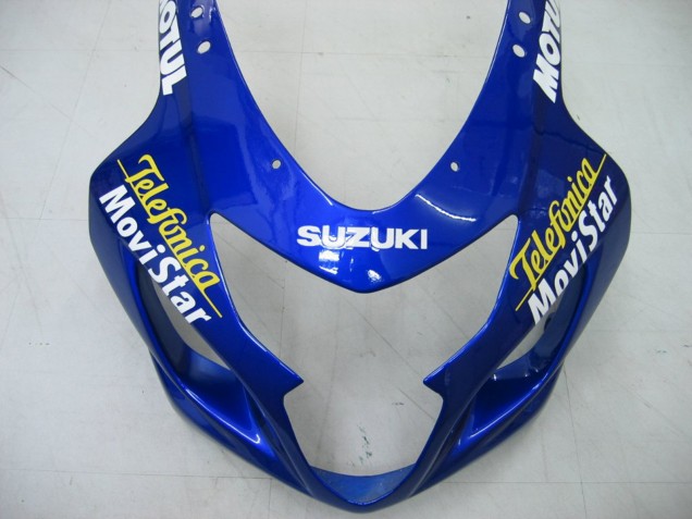 Erschwingliche Suzuki GSXR 600 / GSXR 750 Motorrad Verkleidung 2004-2005 - Blau Weiss Gelb Grun Telefumica Motul MoviStar