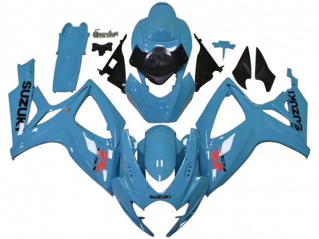 Erschwingliche Suzuki GSXR 600 / GSXR 750 Motorrad Verkleidung 2006-2007 - Hellblau Schwarz Rot
