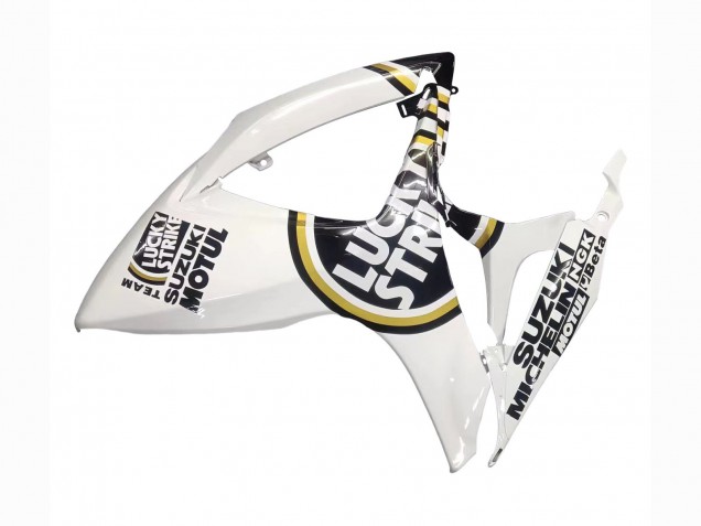 Erschwingliche Suzuki GSXR 600 / GSXR 750 Motorrad Verkleidung 2006-2007 - Weiss Schwarz Lucky Strike Motul