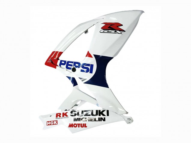 Erschwingliche Suzuki GSXR 600 / GSXR 750 Motorrad Verkleidung 2006-2007 - Weiss Rot Gelb Motul