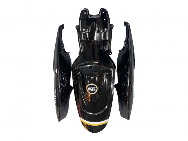 Erschwingliche Suzuki GSXR 600 / GSXR 750 Motorrad Verkleidung 2006-2007 - Glanzendes Schwarz Weiss Motul Lucky Strike