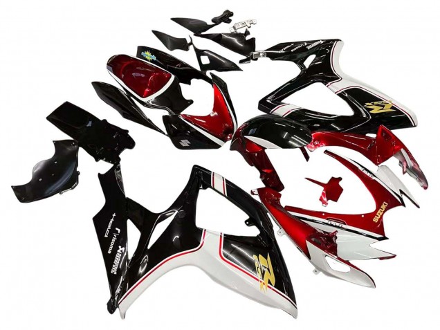 Erschwingliche Suzuki GSXR 600 / GSXR 750 Motorrad Verkleidung 2006-2007 - Rot Weiss Schwarz Gelb