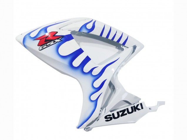Erschwingliche Suzuki GSXR 600 / GSXR 750 Motorrad Verkleidung 2006-2007 - Weiss Blau Flamme