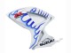 Erschwingliche Suzuki GSXR 600 / GSXR 750 Motorrad Verkleidung 2006-2007 - Weiss Blau Flamme
