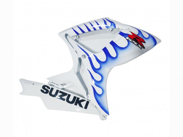 Erschwingliche Suzuki GSXR 600 / GSXR 750 Motorrad Verkleidung 2006-2007 - Weiss Blau Flamme