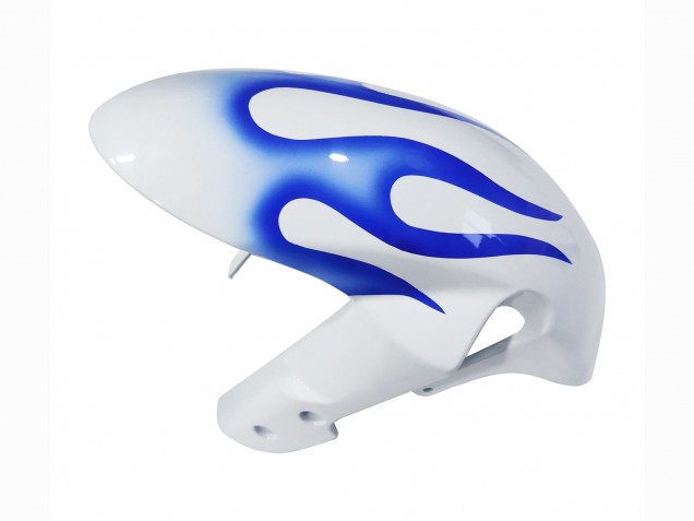 Erschwingliche Suzuki GSXR 600 / GSXR 750 Motorrad Verkleidung 2006-2007 - Weiss Blau Flamme