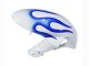 Erschwingliche Suzuki GSXR 600 / GSXR 750 Motorrad Verkleidung 2006-2007 - Weiss Blau Flamme