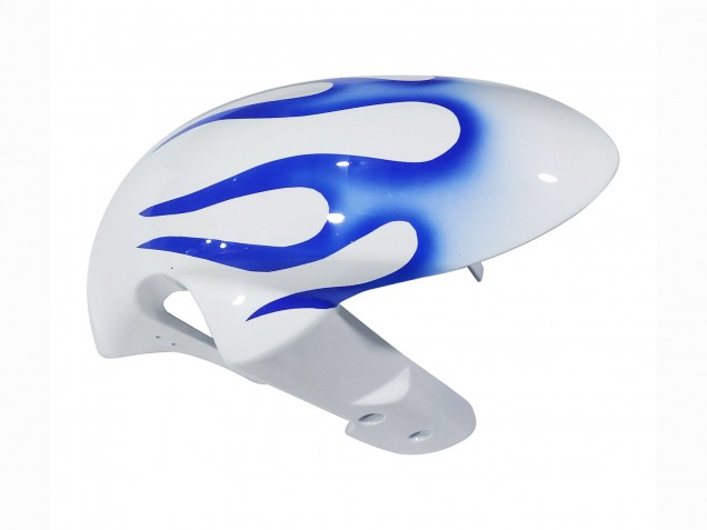 Erschwingliche Suzuki GSXR 600 / GSXR 750 Motorrad Verkleidung 2006-2007 - Weiss Blau Flamme
