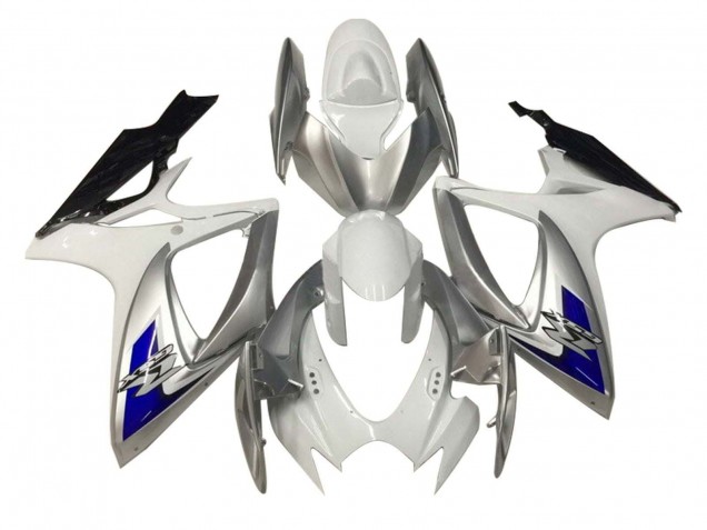 Erschwingliche Suzuki GSXR 600 / GSXR 750 Motorrad Verkleidung 2006-2007 - Weiss Silber Blau Schwarz