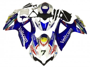 Erschwingliche Suzuki GSXR 600 / GSXR 750 Motorrad Verkleidung 2006-2007 - Weiss Blau Gelb Rot Voltcom