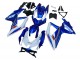 Erschwingliche Suzuki GSXR 600 / GSXR 750 Motorrad Verkleidung Kit 2008-2010 - Blau Weiss Rot