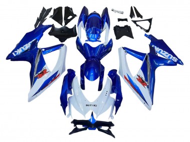 Erschwingliche Suzuki GSXR 600 / GSXR 750 Motorrad Verkleidung Kit 2008-2010 - Blau Weiss Rot