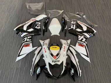 Erschwingliche Suzuki GSXR 600 / GSXR 750 Motorrad Verkleidung 2008-2010 - Weiss Gelb Schwarz Tyco