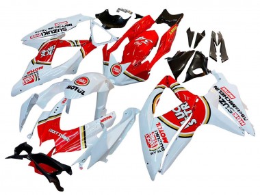 Erschwingliche Suzuki GSXR 600 / GSXR 750 Motorrad Verkleidung 2008-2010 - Weiss Rot Motul Lucky Strike