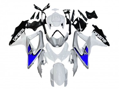 Erschwingliche Suzuki GSXR 600 / GSXR 750 Motorrad Verkleidung 2008-2010 - Weiss Silber Blau Schwarz