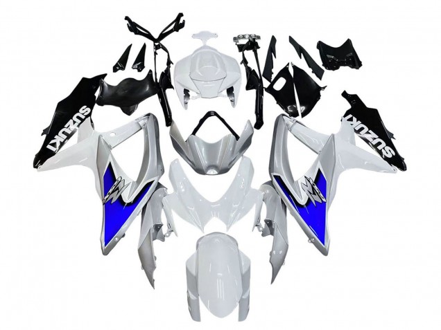 Erschwingliche Suzuki GSXR 600 / GSXR 750 Motorrad Verkleidung 2008-2010 - Weiss Silber Blau Schwarz