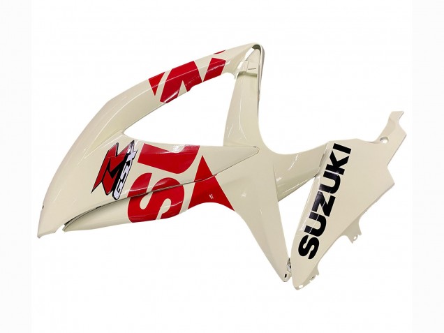 Erschwingliche Suzuki GSXR 600 / GSXR 750 Motorrad Verkleidung 2008-2010 - Creme Weiss Rot Schwarz